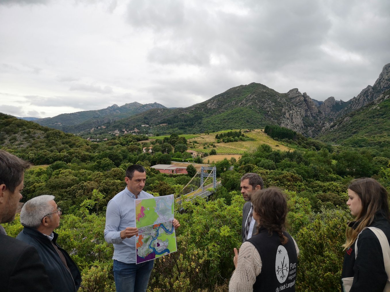 Lecture de Paysage avec le président des Pnr de France et l'équipe du Pnr du Haut-Languedoc